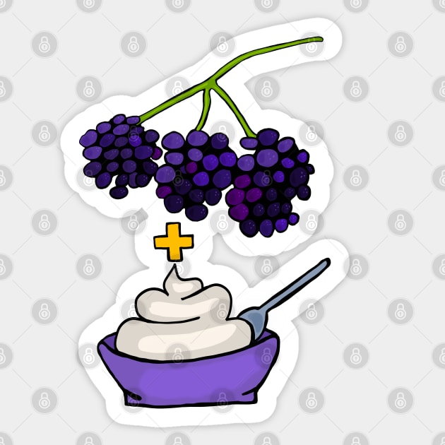 Berries and Cream Sticker by wildjellybeans